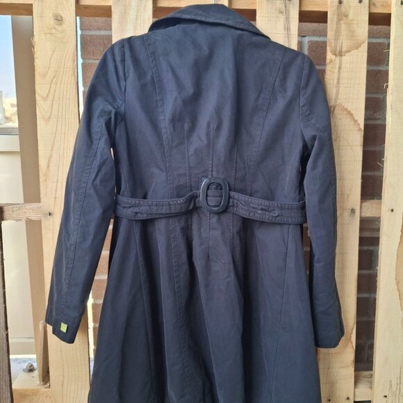 Soia & Kyo Black Trench Coat with Plaid Lining - Women's Size S/P - Classic - Picture 3 of 5